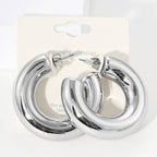 Modern Minimalist Thick Open Hoop Earrings