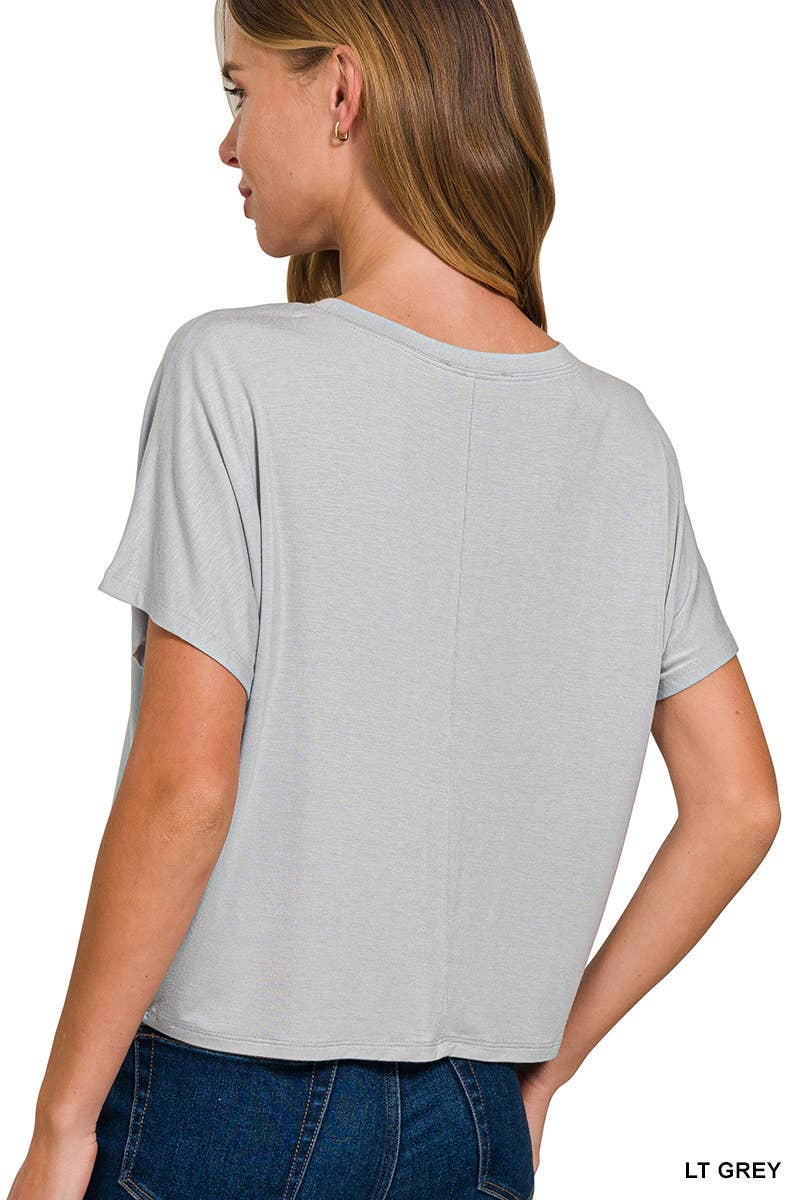 Cropped Round Neck Tee