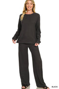 Soft Hacci Pullover And Pants Set