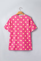 PRETTY BASH Polka Dot Patch Pocket Drop Shoulder Top