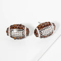 Rhinestone Embellished Football Stud Earrings