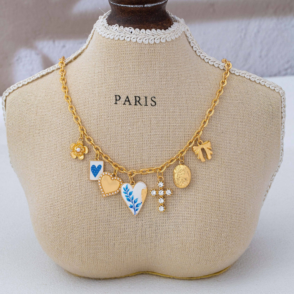 Vintage Coquette Multi-Charm Link Necklace | 80N93423