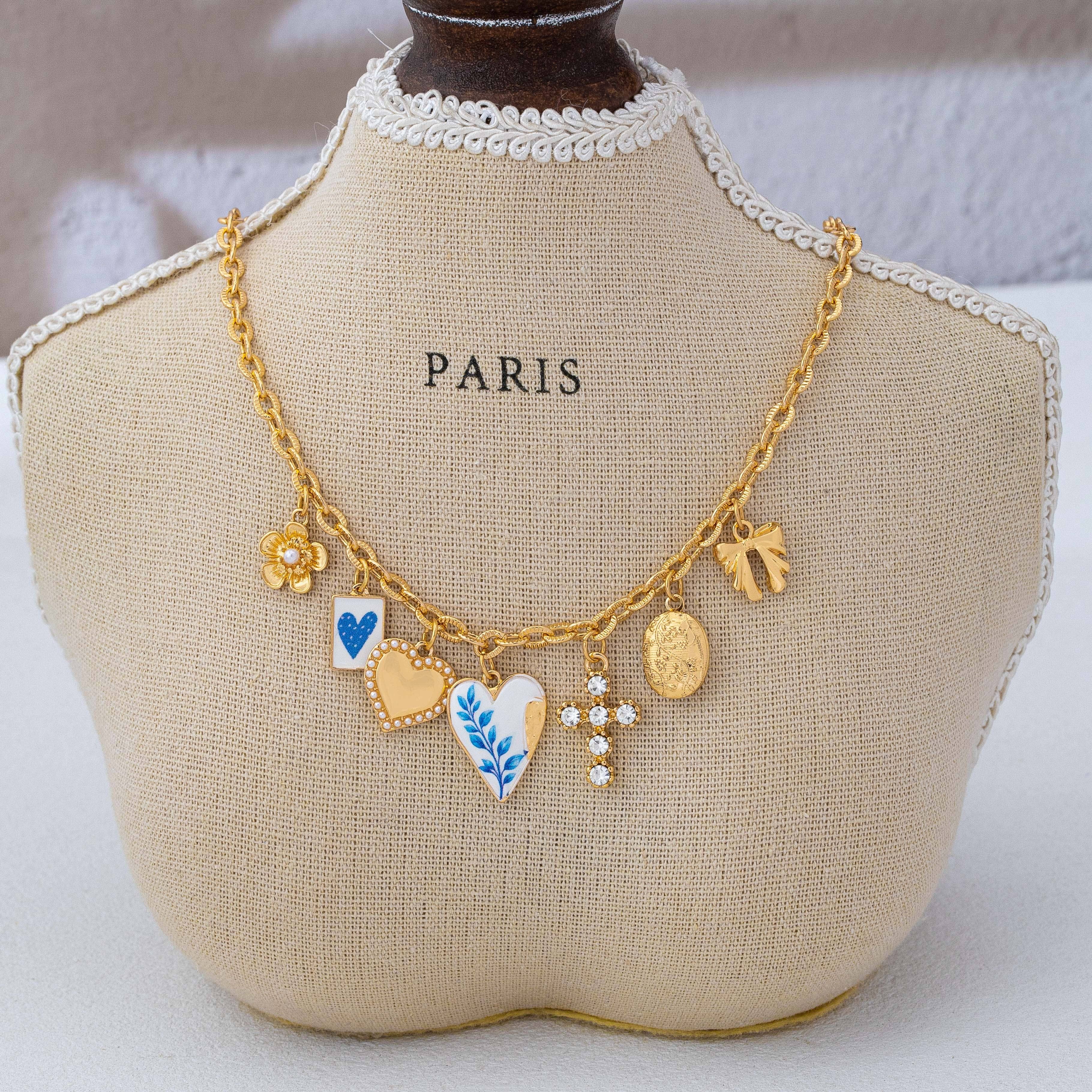 Vintage Coquette Multi-Charm Link Necklace | 80N93423