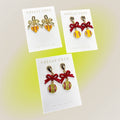 Trendy Bow Softball Earrings