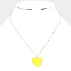 Druzy Heart Pendant Necklace