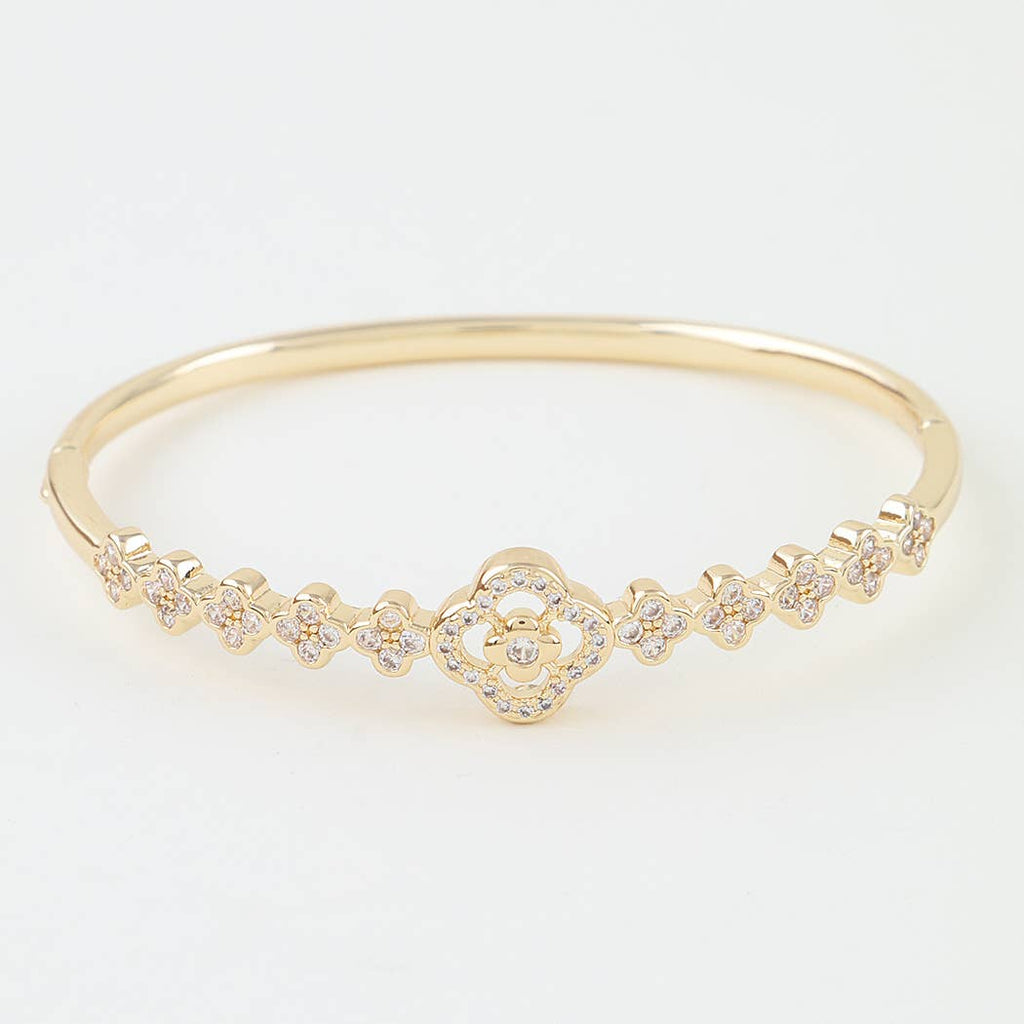 Multi Bejeweled Clover Charm Bracelet