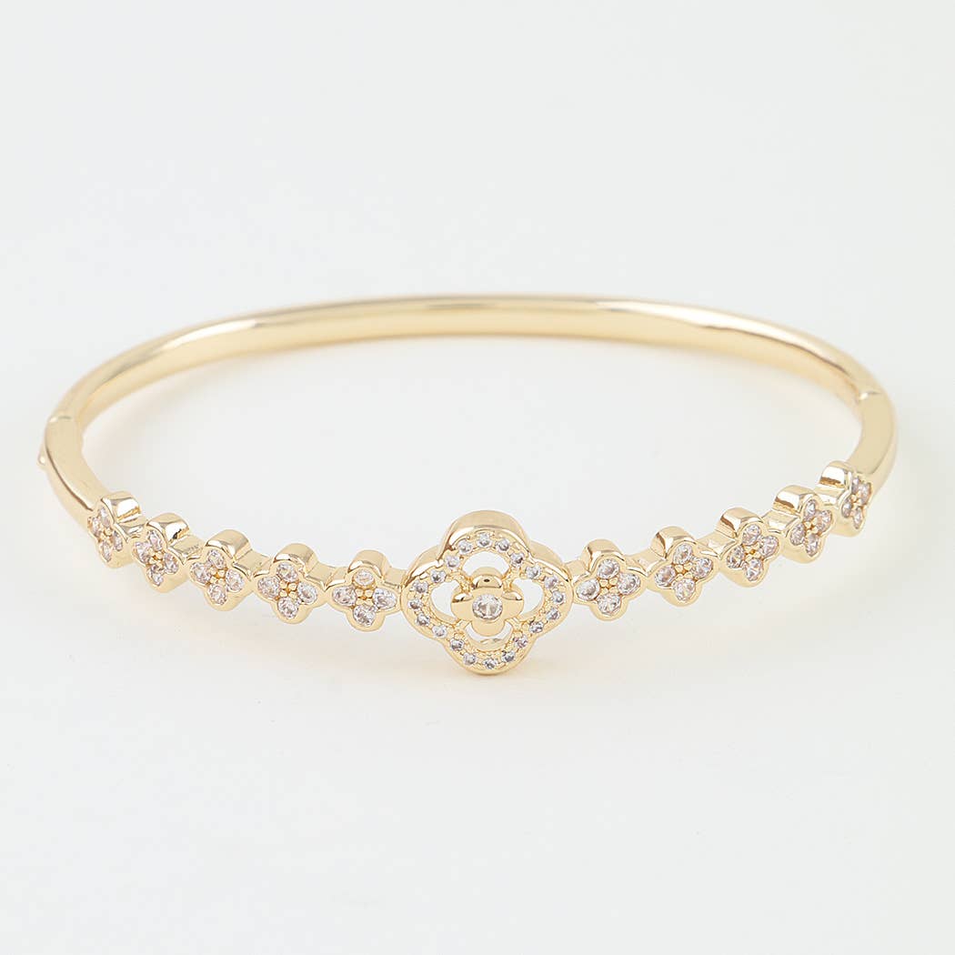 Multi Bejeweled Clover Charm Bracelet