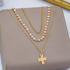 Multi-Layered Cross Pendant Necklace | 80N93429