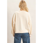 Ribbed Crew Neck Sweatshirt
