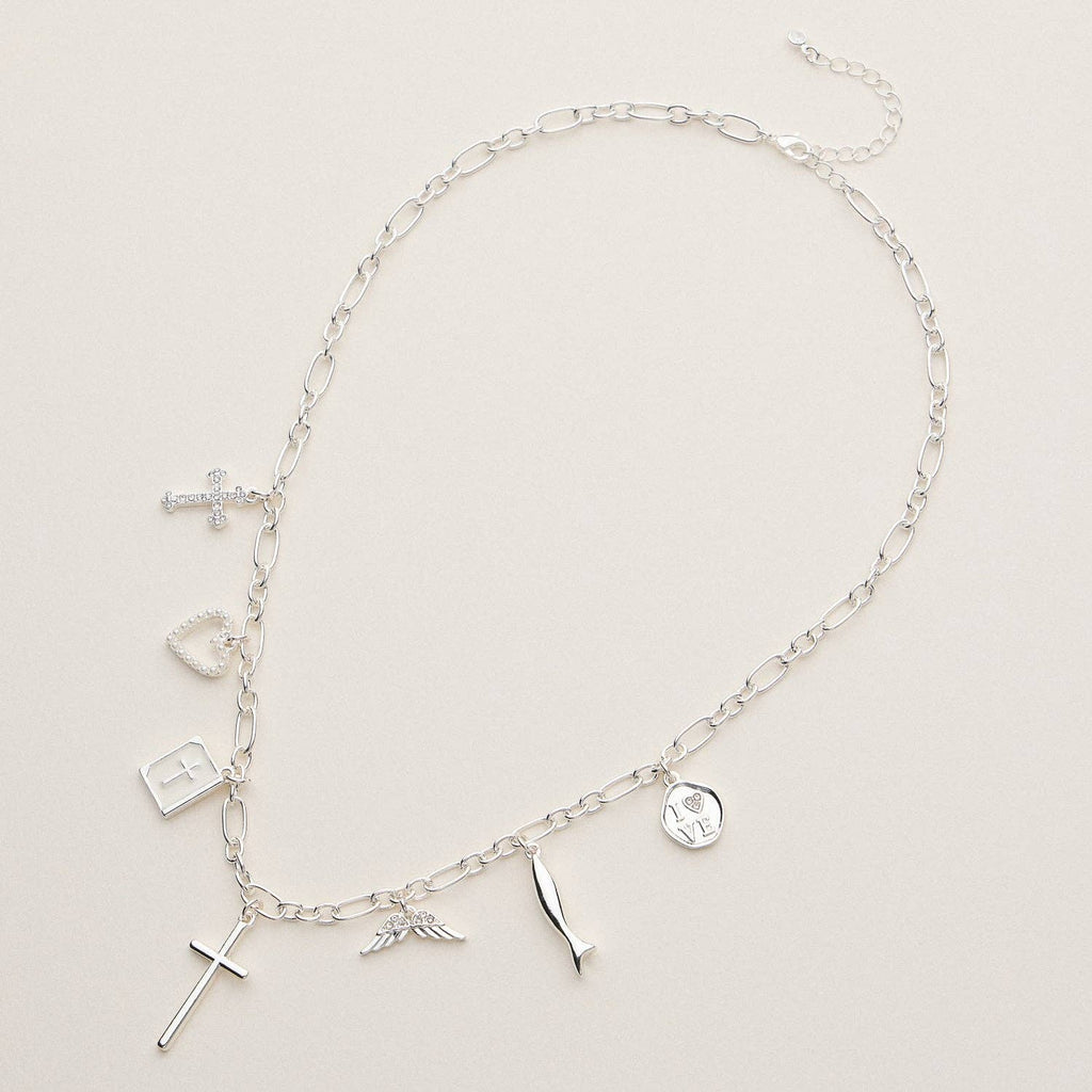 18K Gold-Dipped Faith & Love Charm | Necklace