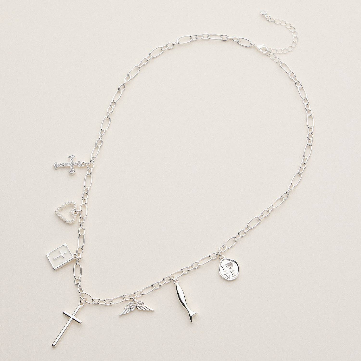 18K Gold-Dipped Faith & Love Charm | Necklace