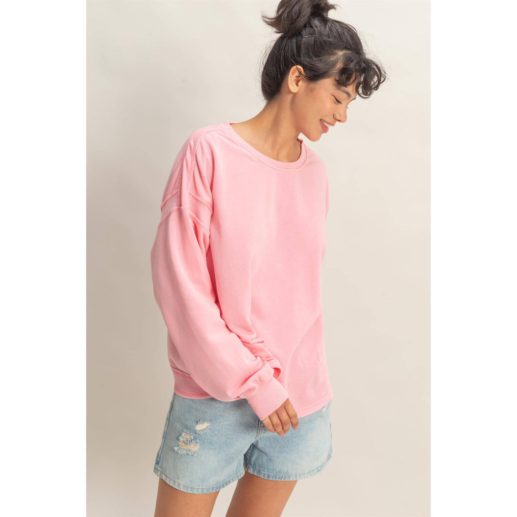 Oversized Cross Detail Open Back Sweatshirt