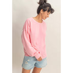 Oversized Cross Detail Open Back Sweatshirt