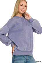 Acid Washed Fleece Oversized Pullover