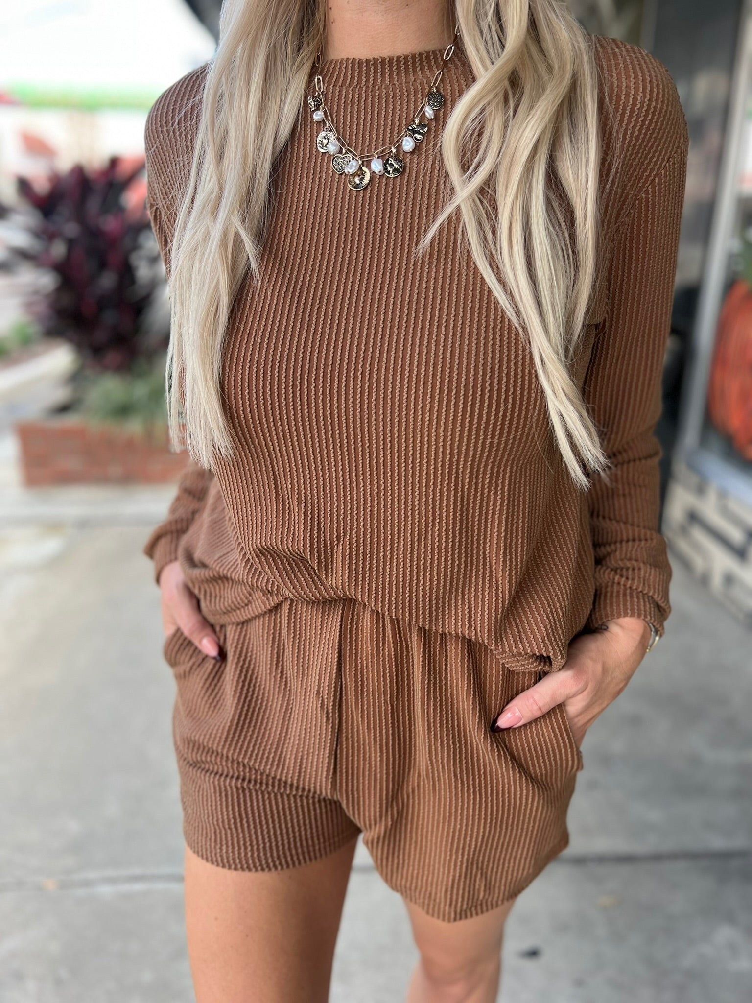 Kinsey Long Sleeve Top Shorts Set