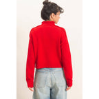 Roll Neck Sweater With Reversed Seam