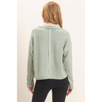 Ribbed Collared Pullover Top