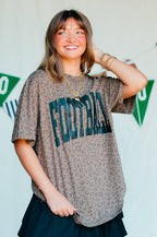 Football Brown Leopard Tee