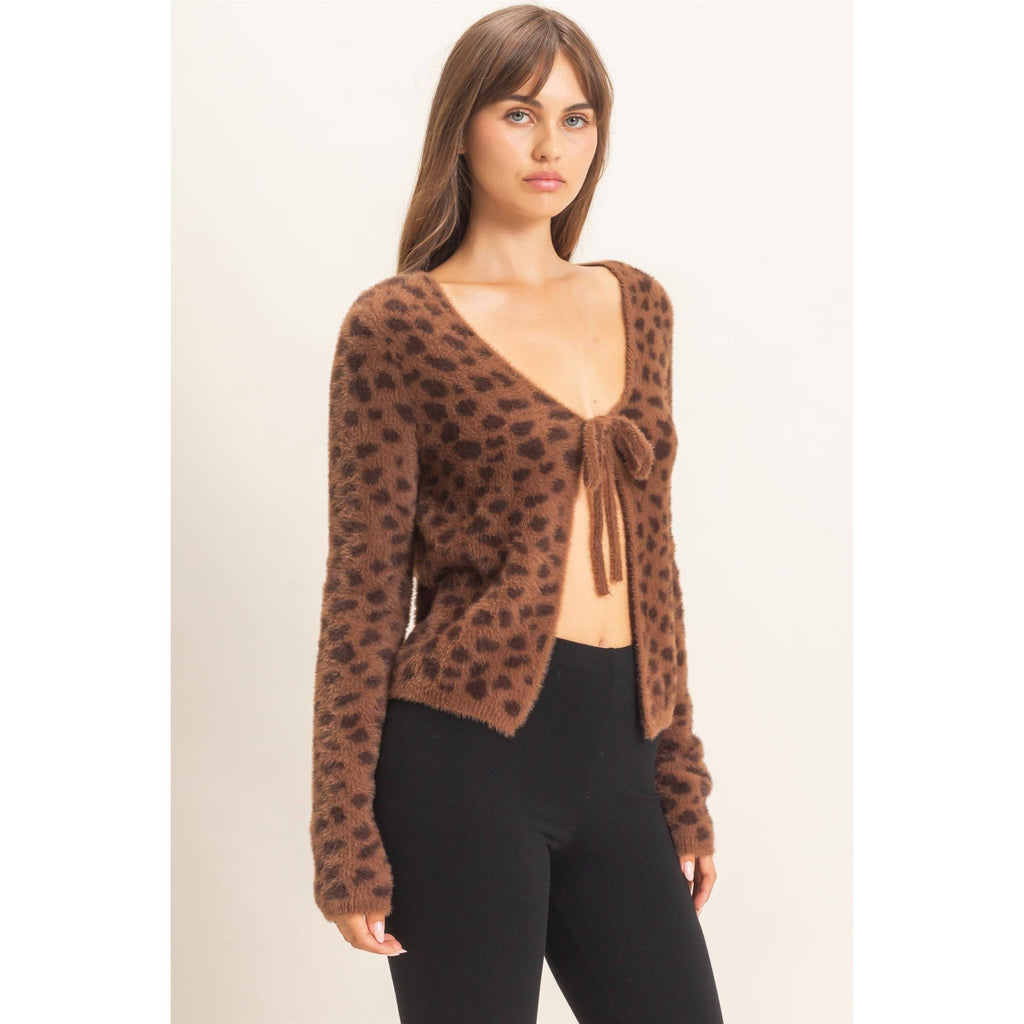 Leopard Print Cardigan Sweater