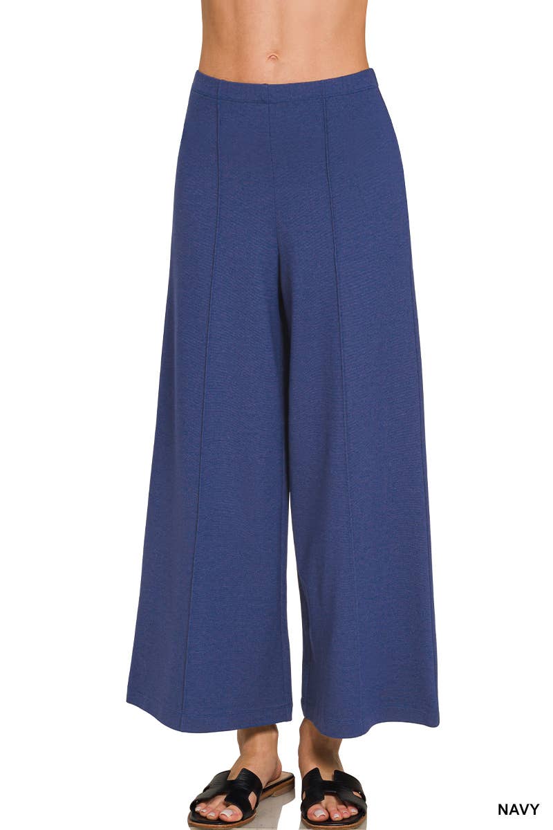 Pintuck Wide Leg Pants