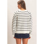 Stripe Henley Sweater