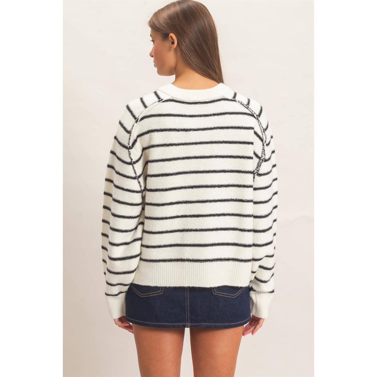 Stripe Henley Sweater