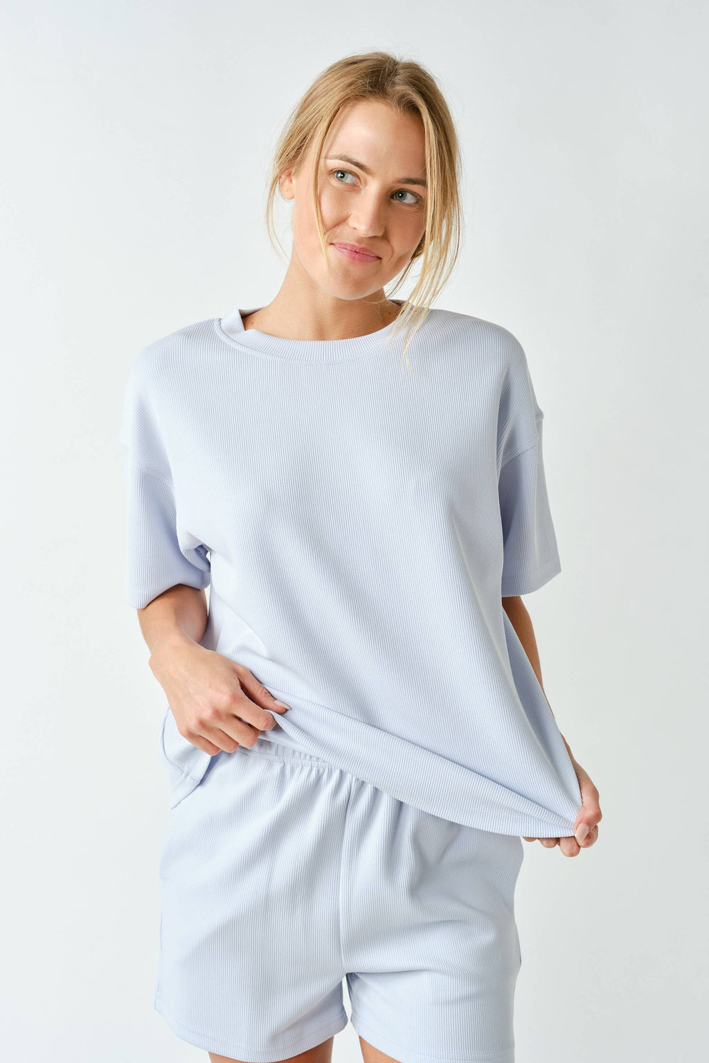 Luxe Sand Wash Rib Classic Tee Set