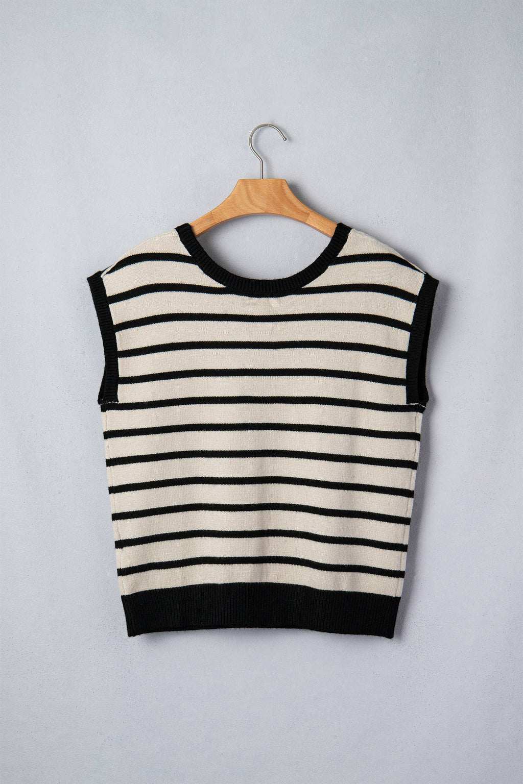 Reversible Striped Plush Knit Top with Bow Accent (S-XL)