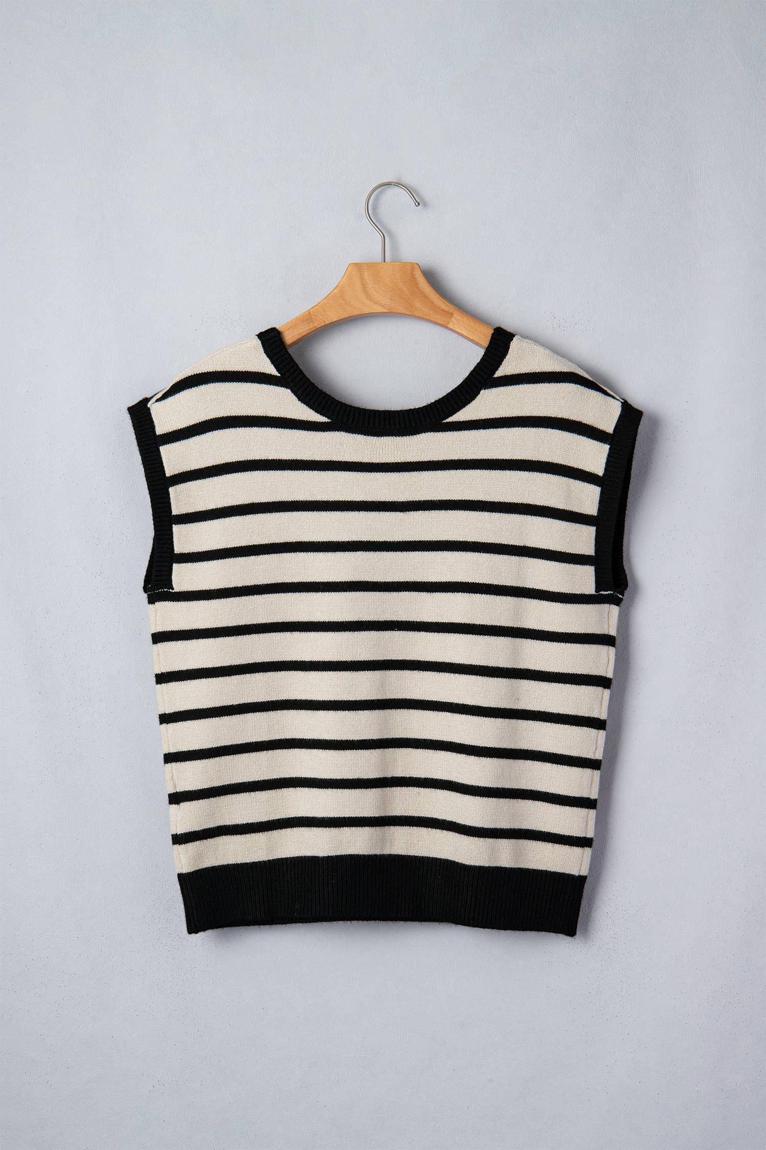 Reversible Striped Plush Knit Top with Bow Accent (S-XL)