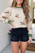 LAS-LIVE Western Mallard Patchwork Shift Sweatshirt (S-XL)