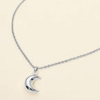 Stainless Steel Crescent Moon Pendant Necklace