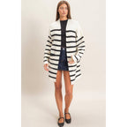 Open Front Stripe Cardigan