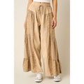 PATCHWORK MIXED PRINT WIDE LEG PANTS
