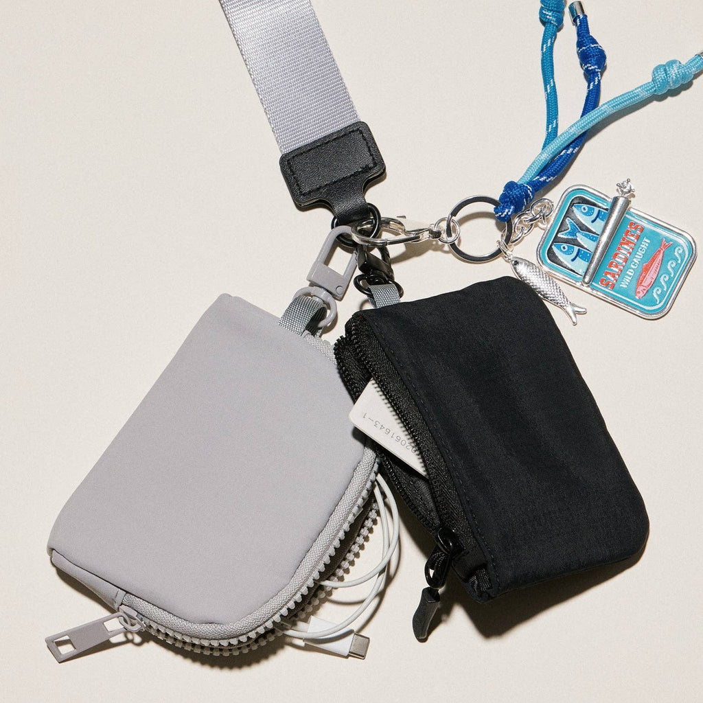 Fabric Dual Pouch Wristlet Wallet | Keychain Holder