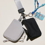 Fabric Dual Pouch Wristlet Wallet | Keychain Holder
