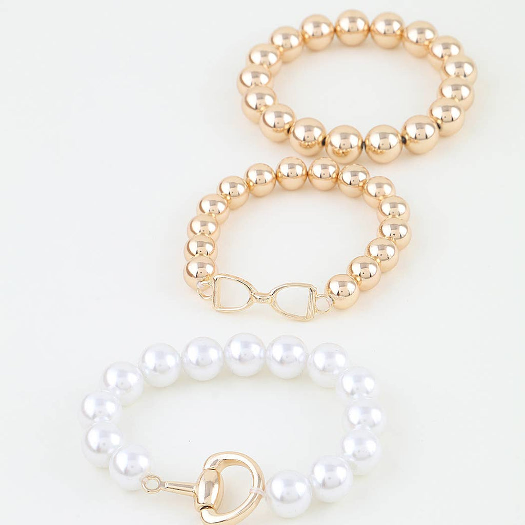 Multi Polished Toggle Beaded Bracelet