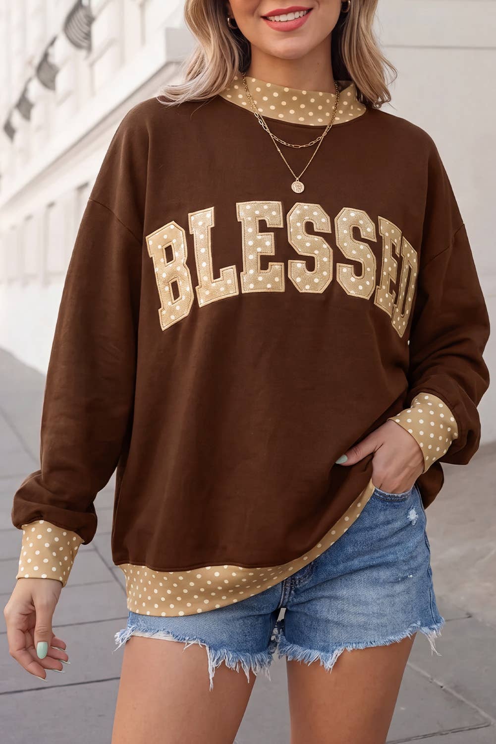 BLESSED Graphic Mockneck Oversized Sweatshirt | S-4X