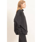 Enzyme Washed Mock Neck Sweatshirt