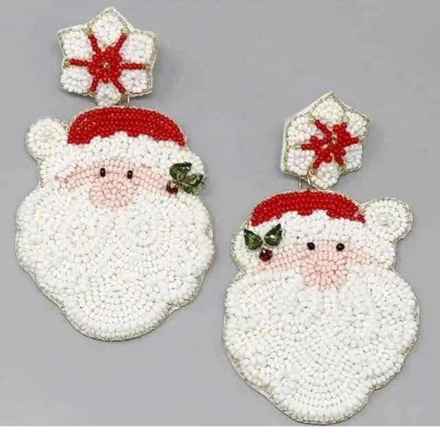 SANTA CLAUSE BEADED EARRINGS