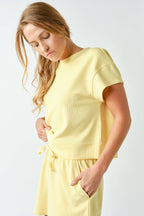 Luxe Sand Wash Rib Classic Tee Set