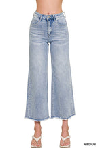 High Waist Wide Leg Straight Denim Pants - Zenana