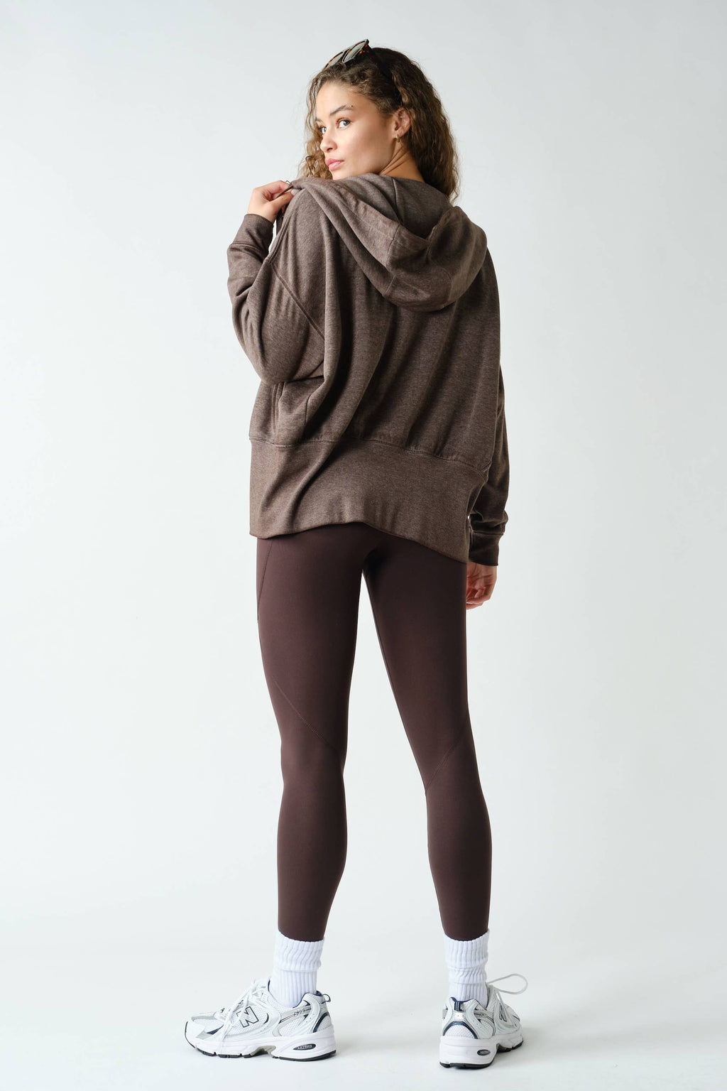 Fleece Hoodie Jacket with Tapered Sleeves