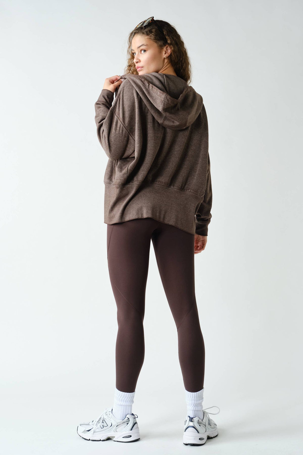 Fleece Hoodie Jacket with Tapered Sleeves