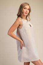Round Neck Shift Mini Dress