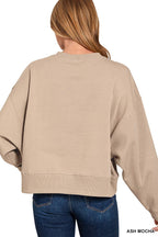 Fleece Round Neck Pullover And Shorts Set