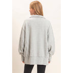 Mineral Wash Snap Collar Pullover