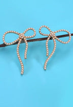 BIG BOW PEARL STUD EARRINGS | 31E24163
