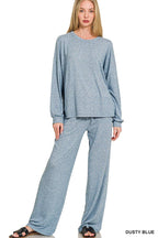 Soft Melange Hacci Long Slv Tee And Pants Set