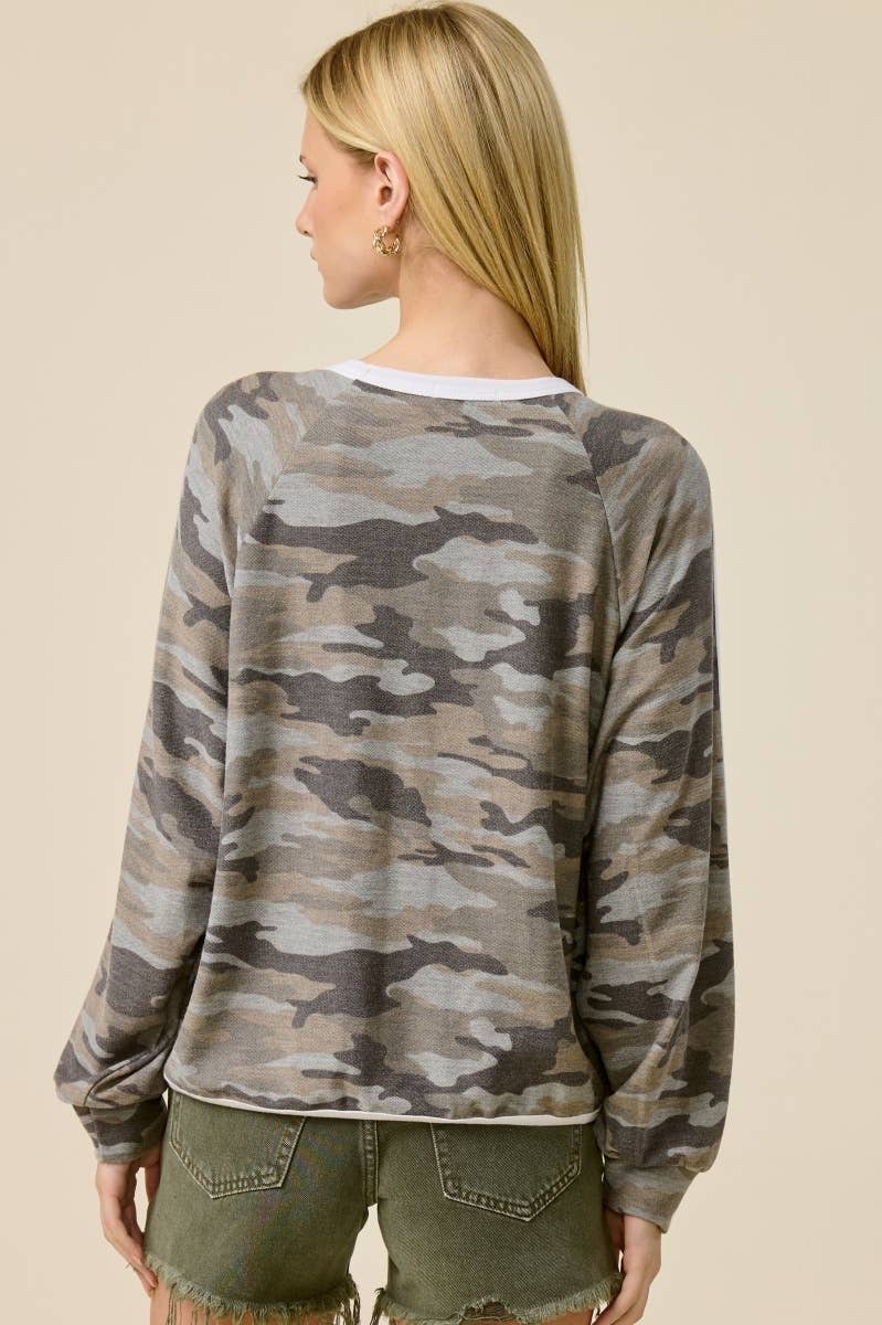 Free Bird Vintage Graphic L/S Vintage Rib Knit Pullover