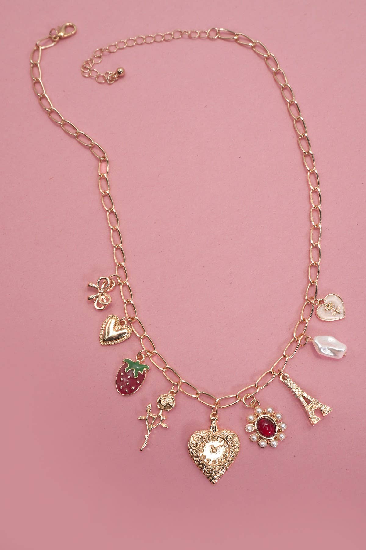 Strawberry Eiffel Tower Necklace